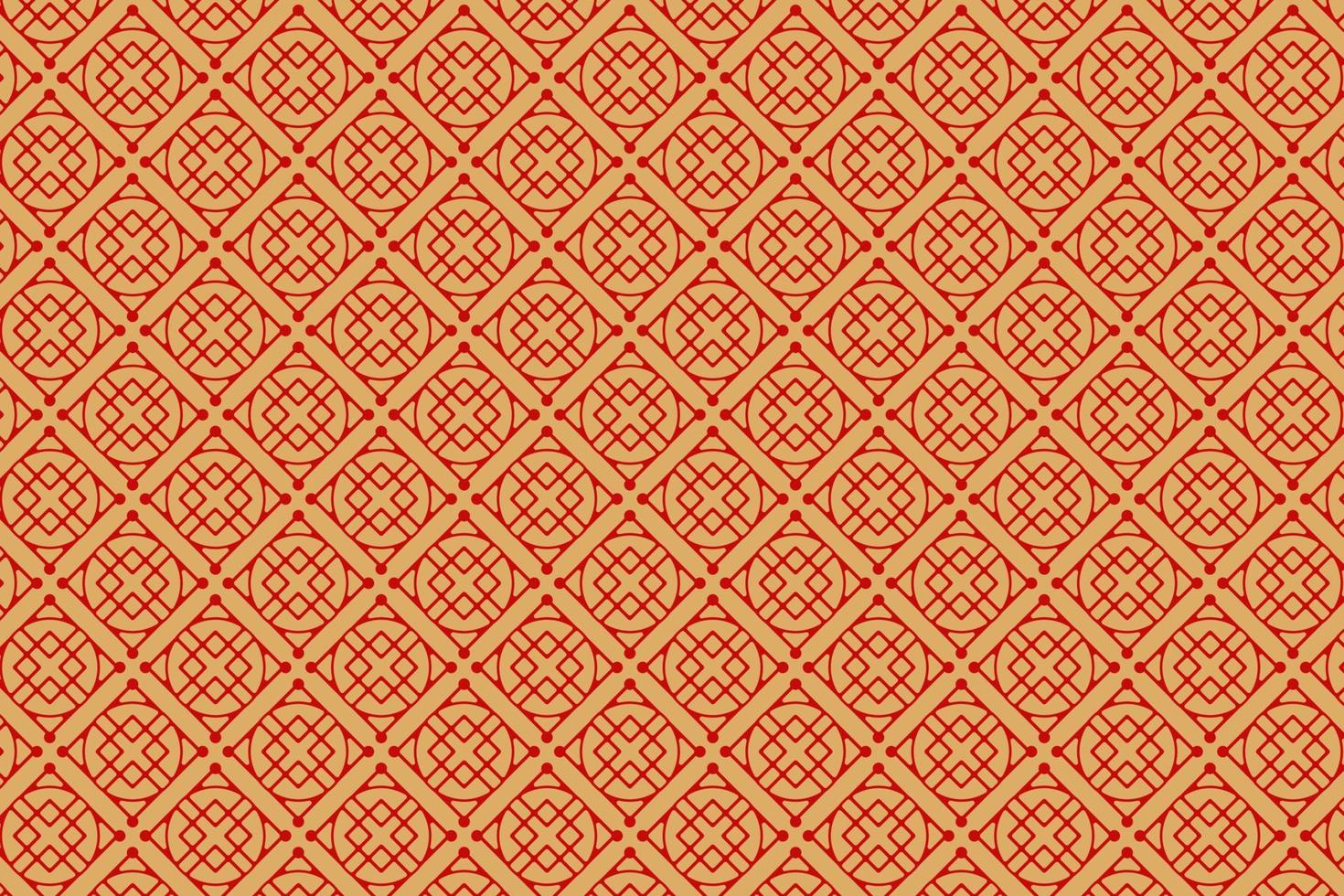 patrón vectorial de flor de cerezo, patrón tradicional, textura tradicional, fondo rojo y dorado. vector