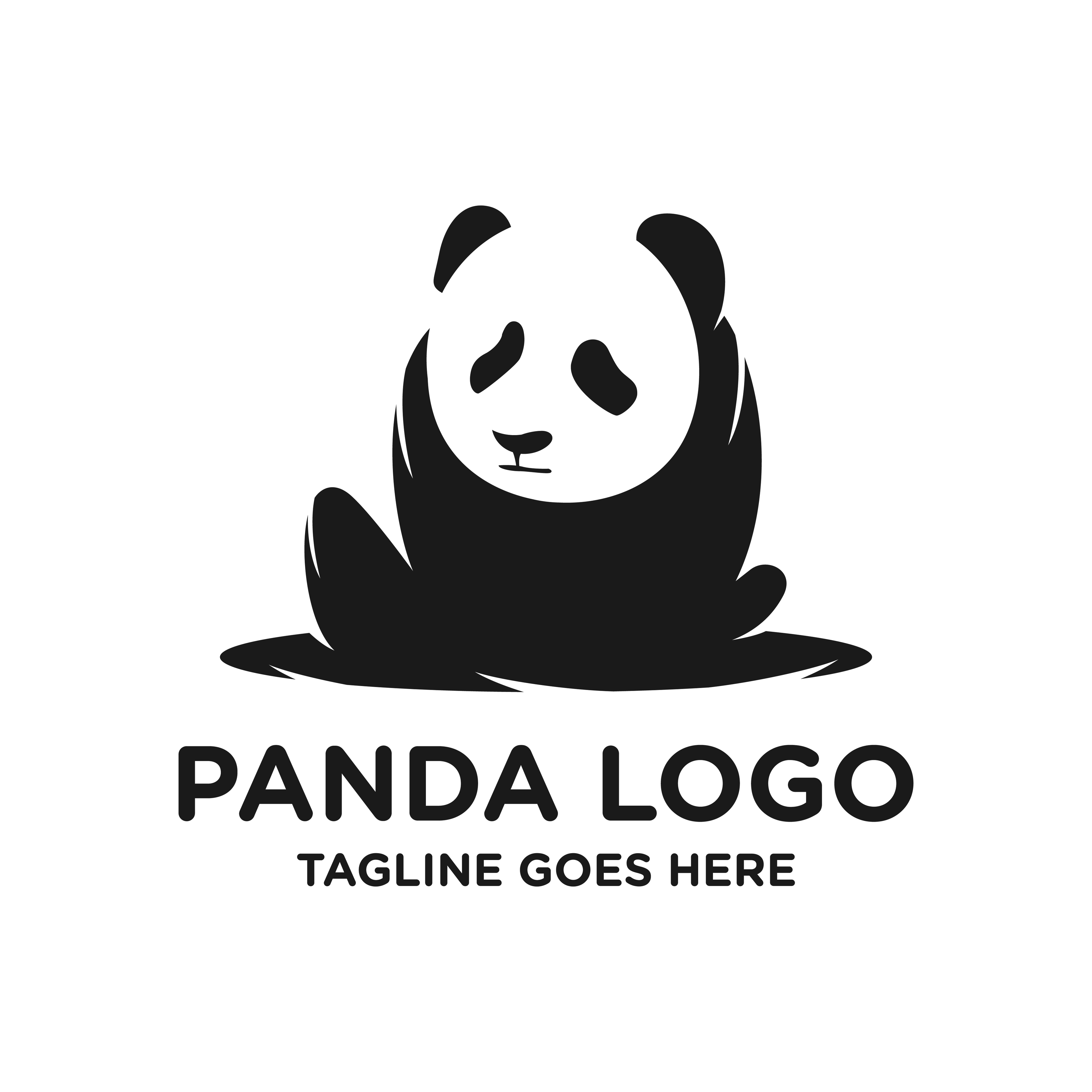 black panda logo 5450751 Vector Art at Vecteezy