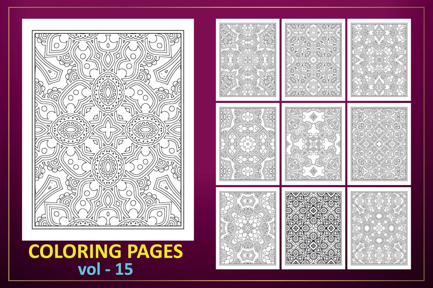 Mandala KDP coloring page design. Coloring page mandala background. vector