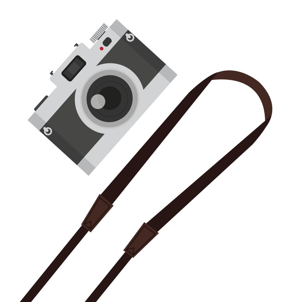 hanging vintage camera on white background vector