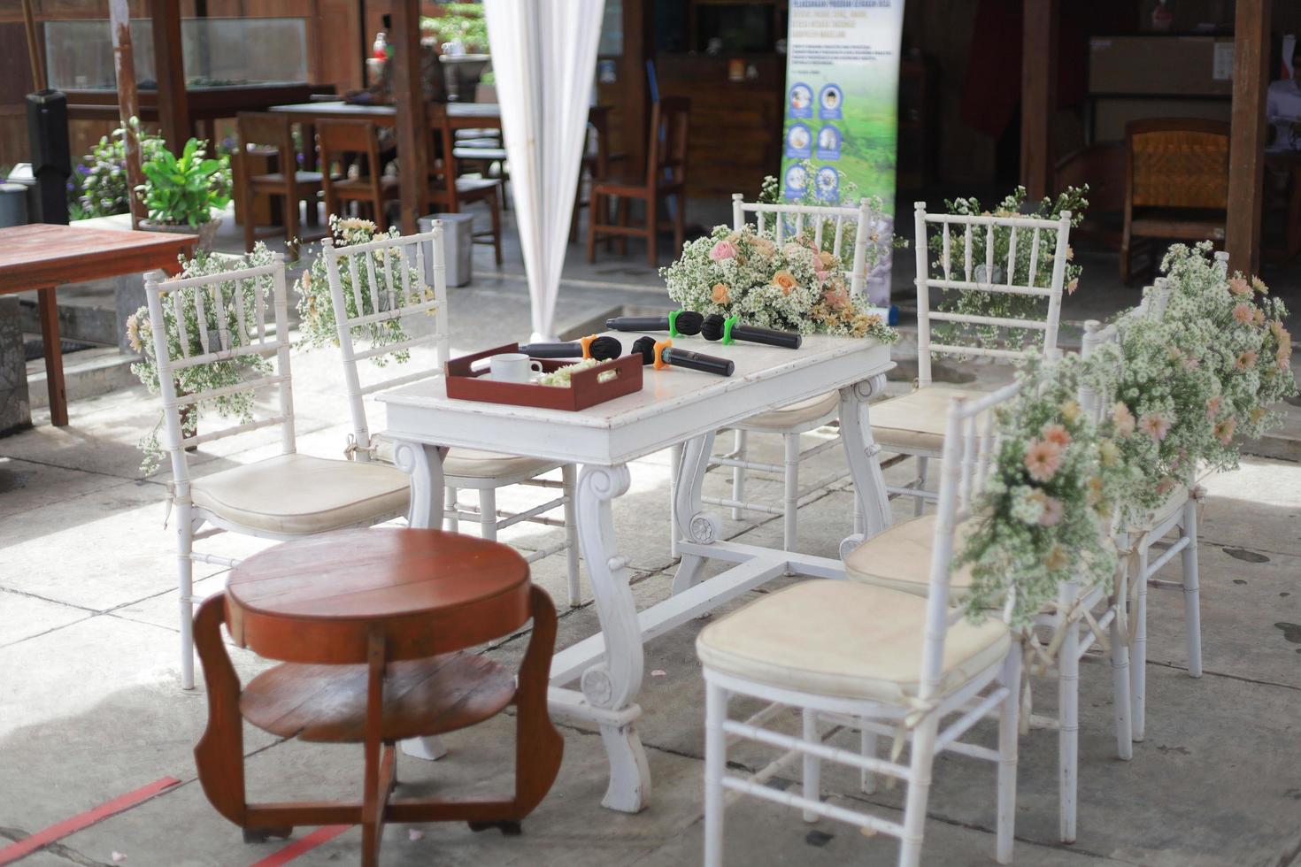 Wedding arch, wedding, wedding moment, wedding decorations, flowers, chairs, outdoor ceremony in the open air photo