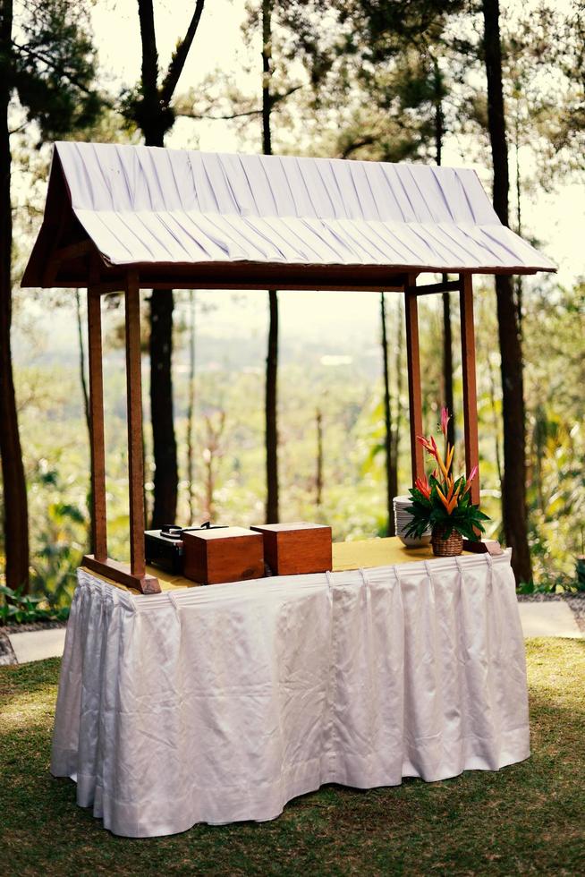 Wedding arch, wedding, wedding moment, wedding decorations, flowers, chairs, outdoor ceremony in the open air photo