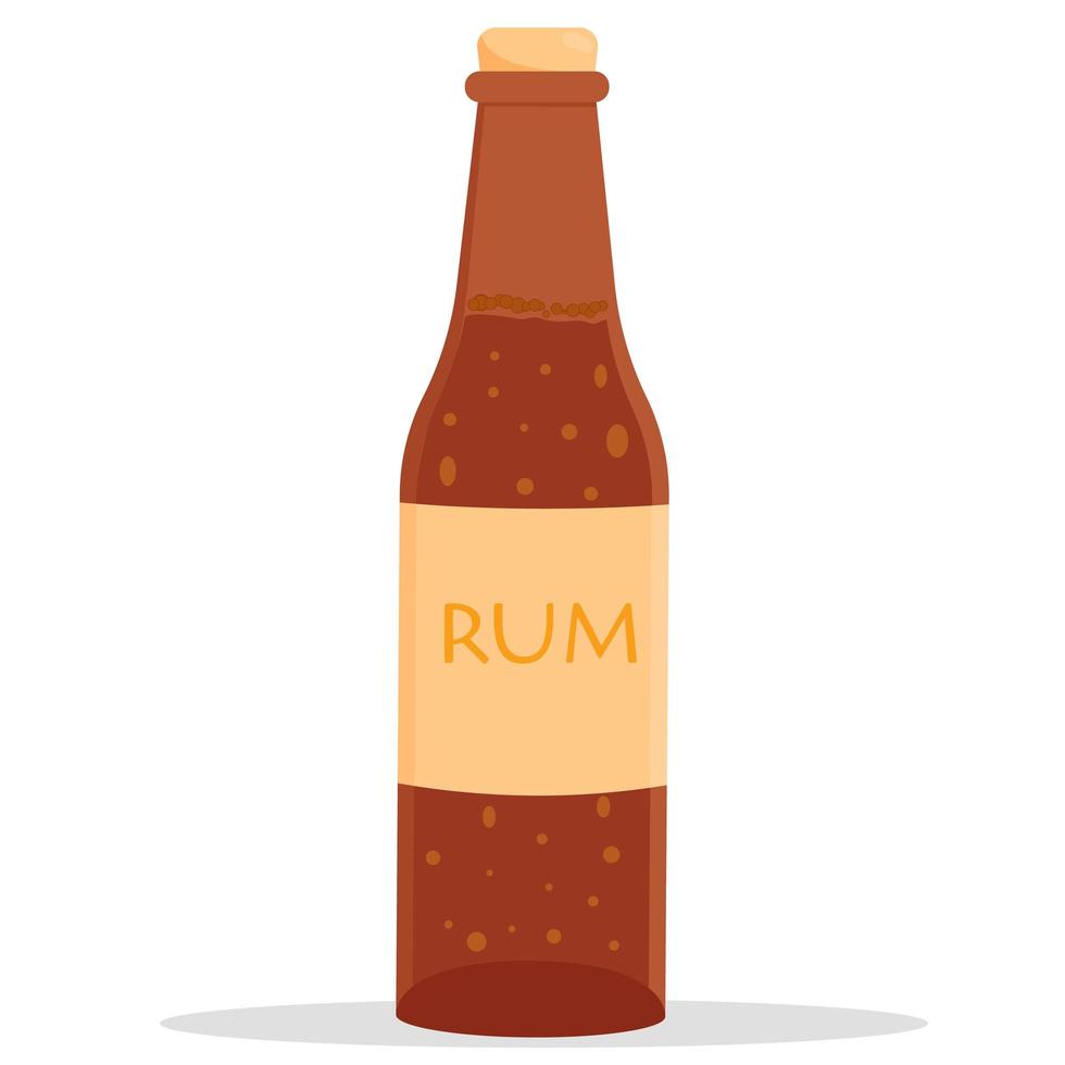 Cartoon rum bottle isolated on white background vector
