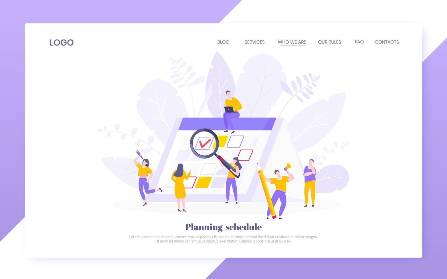 Calendar planning schedule business concept vector illustration.