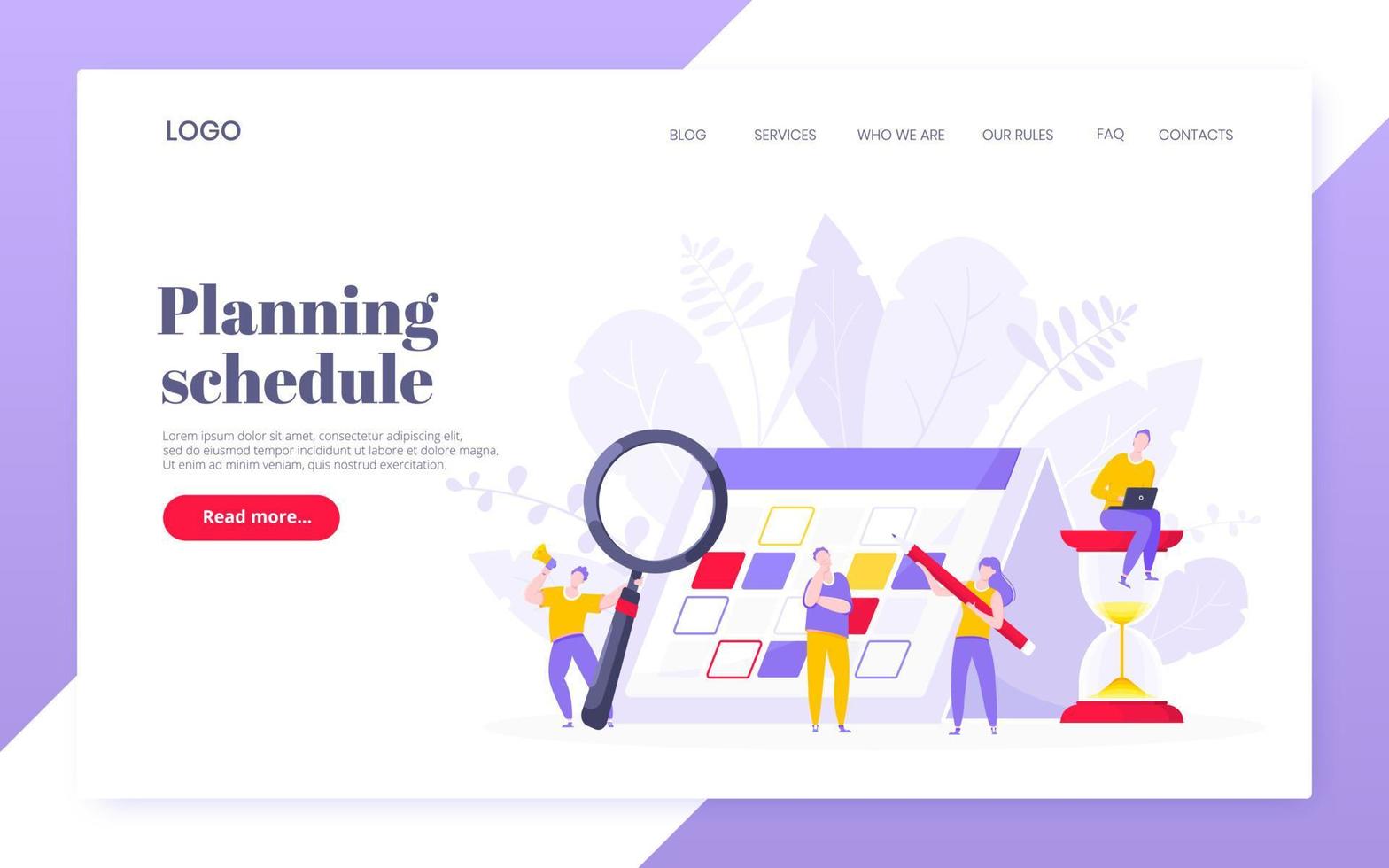 Calendar planning schedule business concept vector illustration.