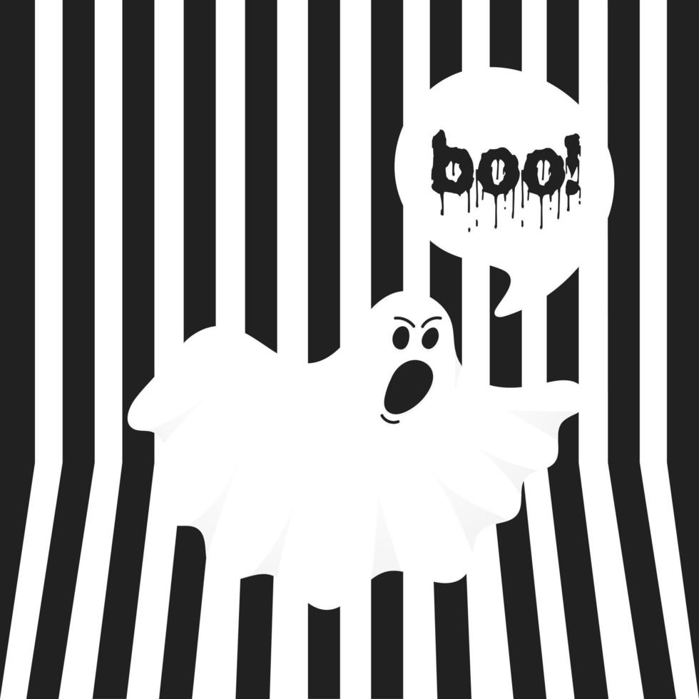 Boo ghost halloween message concept. vector