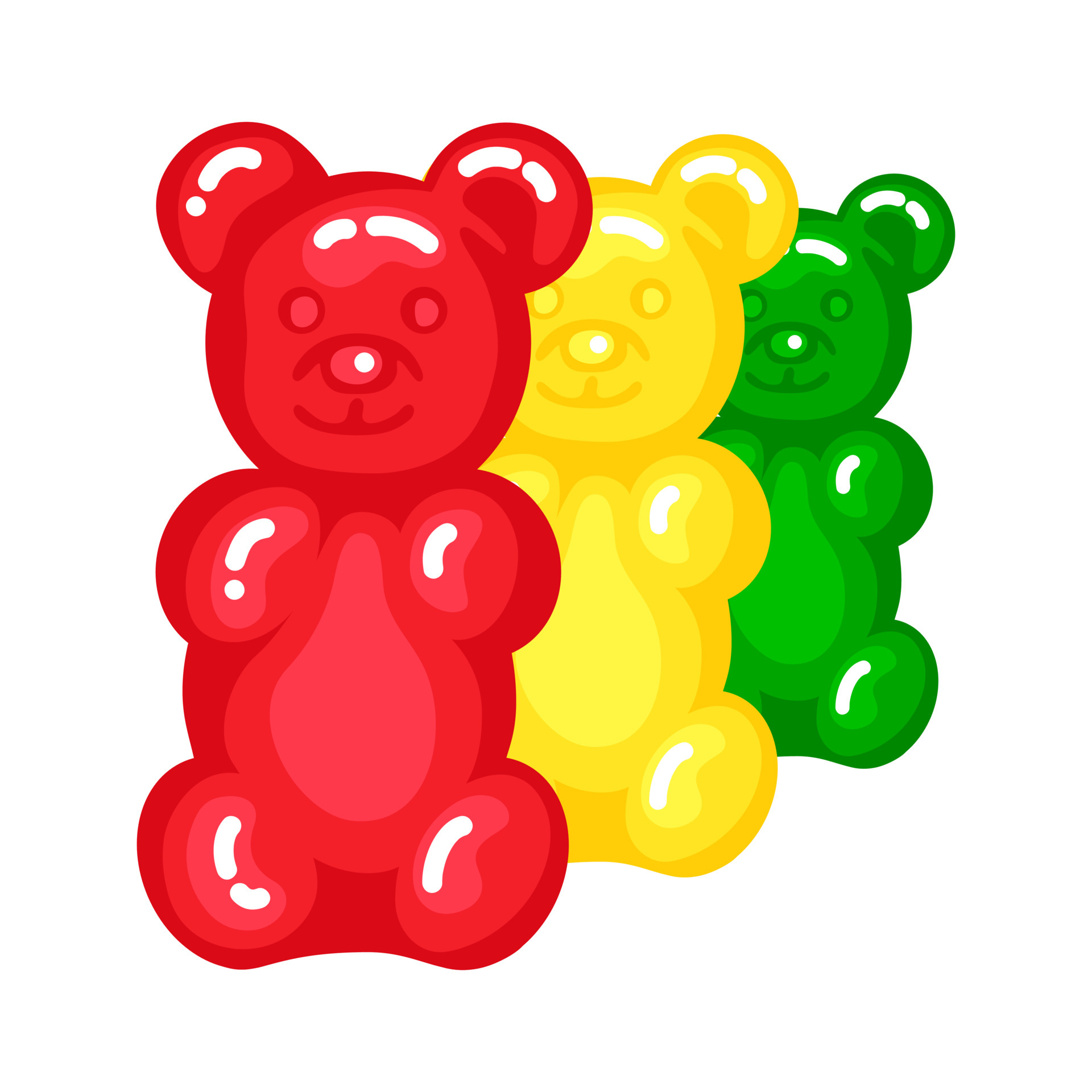 Sweets And Candy Related Jelly Bear Or Gummy Bear Vector In Flat