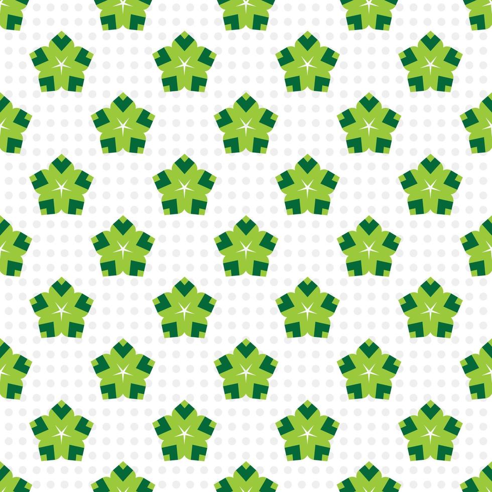 Seamless pattern with green leaves vector