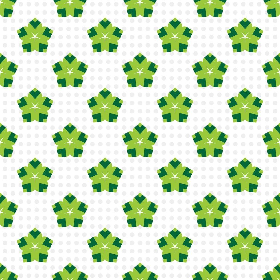 Seamless pattern with green leaves vector