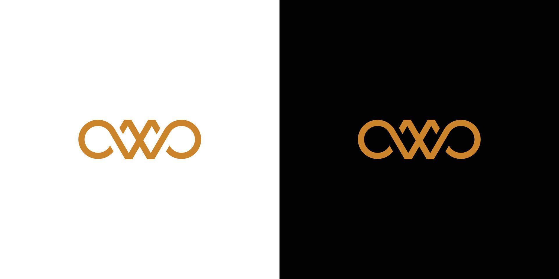 diseño moderno y lujoso del logotipo del infinito de las iniciales mw de la letra vector