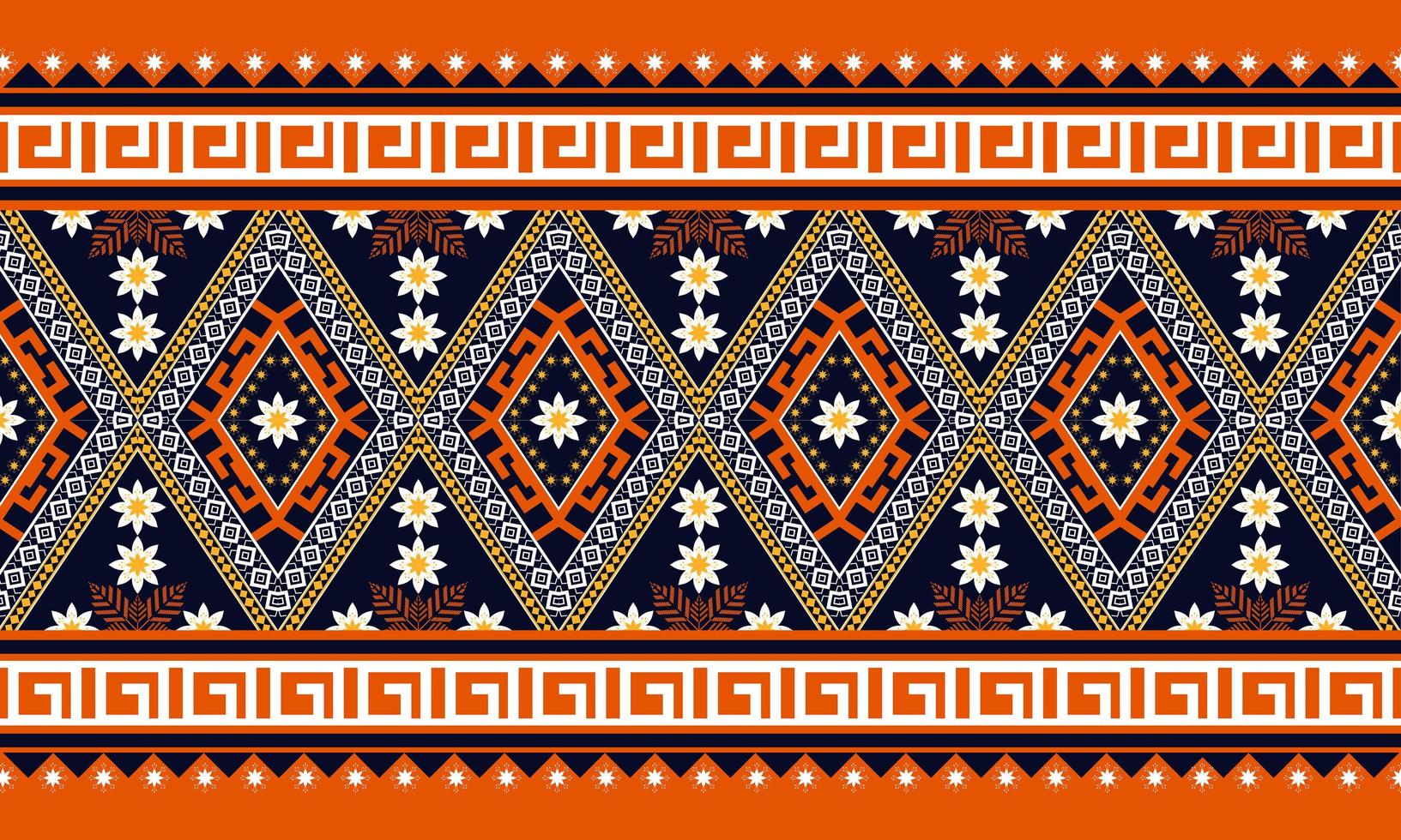 Diseño tradicional de patrones sin fisuras orientales étnicos geométricos para fondo, alfombra, papel tapiz, ropa, envoltura, batik, tela, estilo de bordado de ilustración vectorial. vector