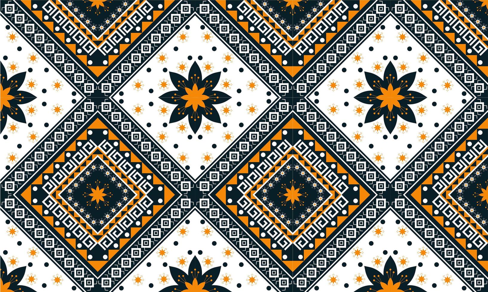 Diseño tradicional de patrones sin fisuras orientales étnicos geométricos para fondo, alfombra, papel tapiz, ropa, envoltura, batik, tela, estilo de bordado de ilustración vectorial. vector