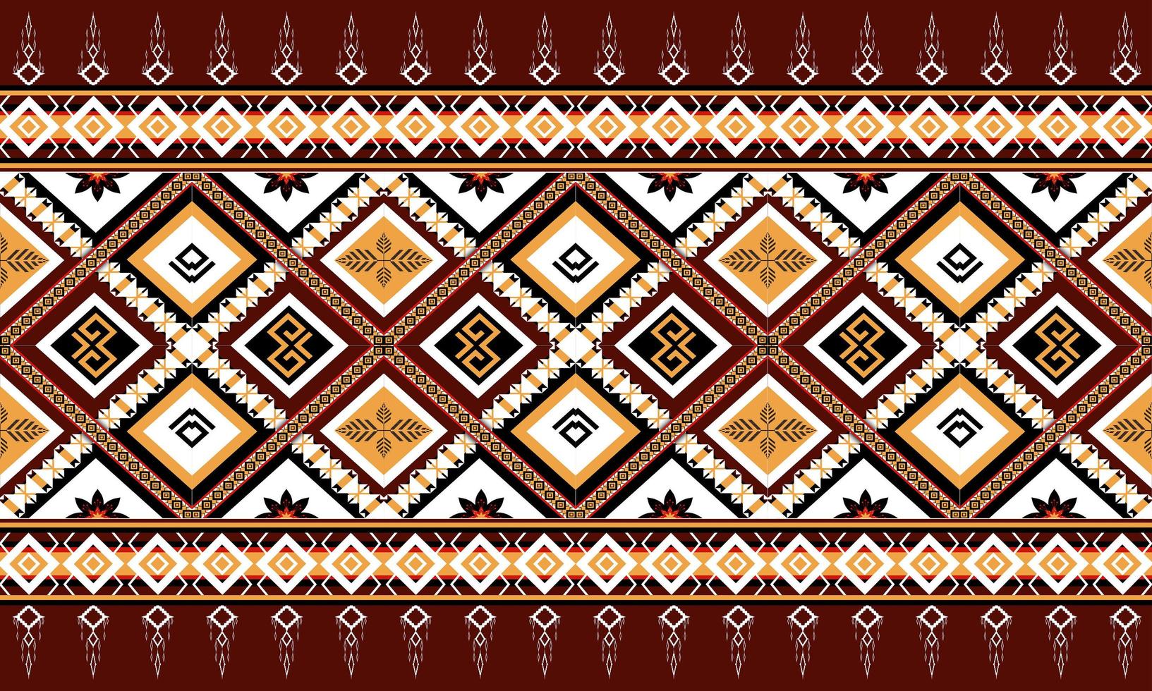 Diseño tradicional de patrones sin fisuras orientales étnicos geométricos para fondo, alfombra, papel tapiz, ropa, envoltura, batik, tela, estilo de bordado de ilustración vectorial. vector