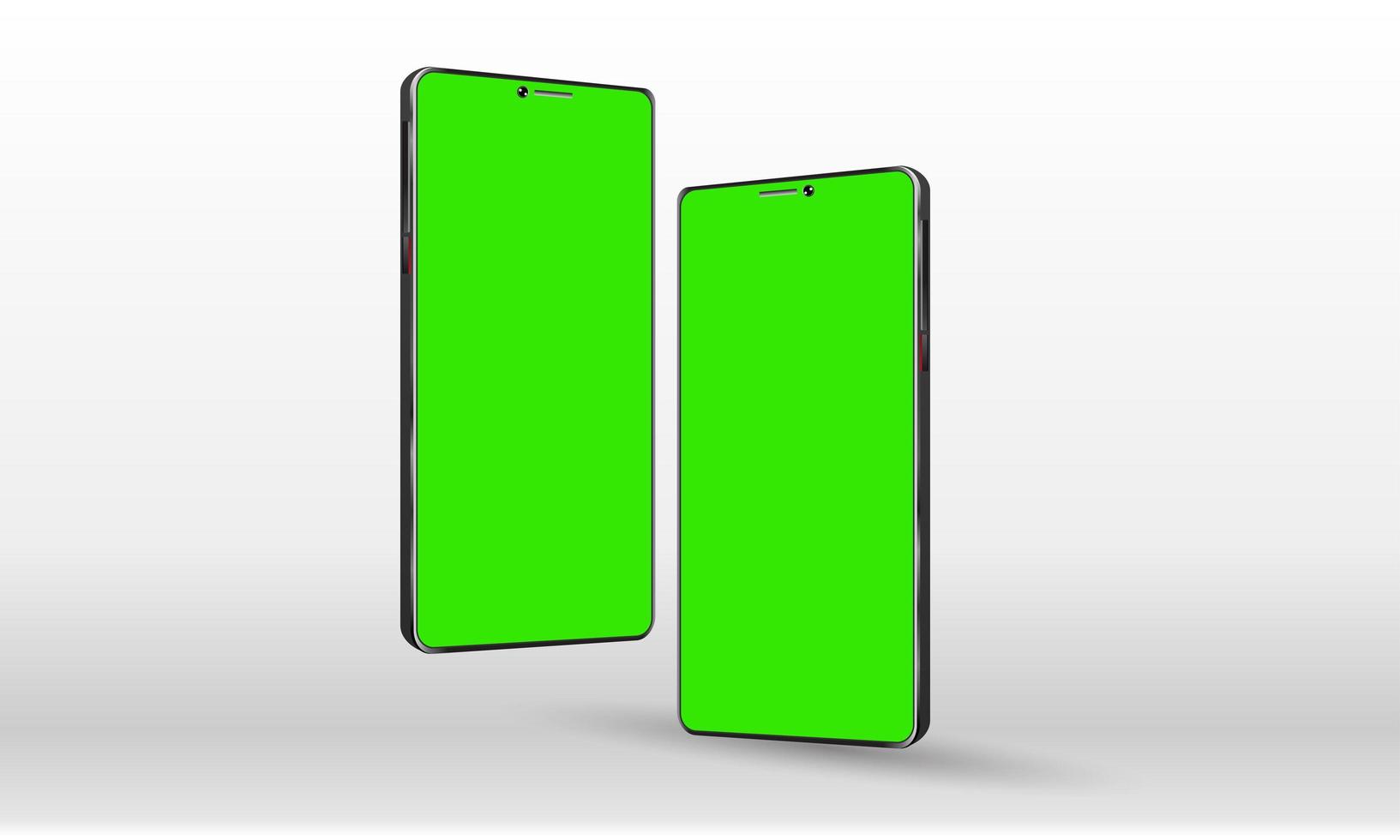 Realistic smartphone mockup. Green screen. Vector mobile device concept.