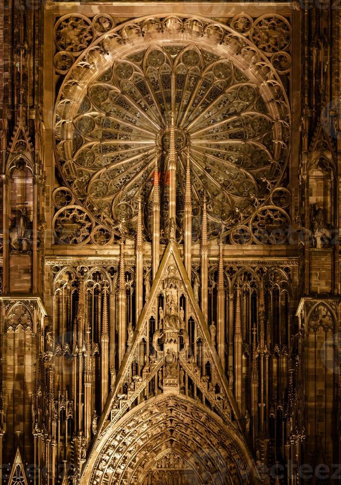 Notre Dame Cathedral in Strasbourg night view photo