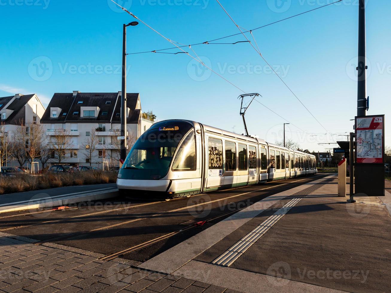 The end of the road. Tram rails are running out. Nowhere else to go. photo