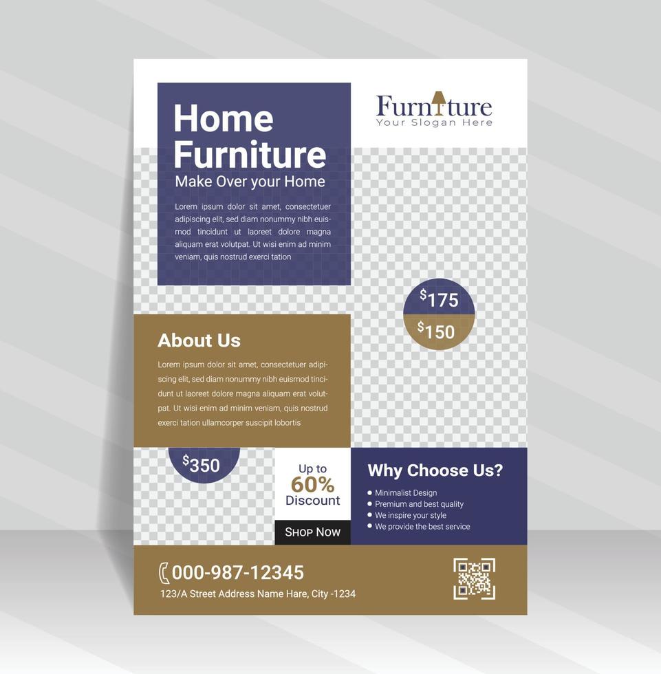 Modern and Creative Furniture Flyer, Home Furniture Flyer vector