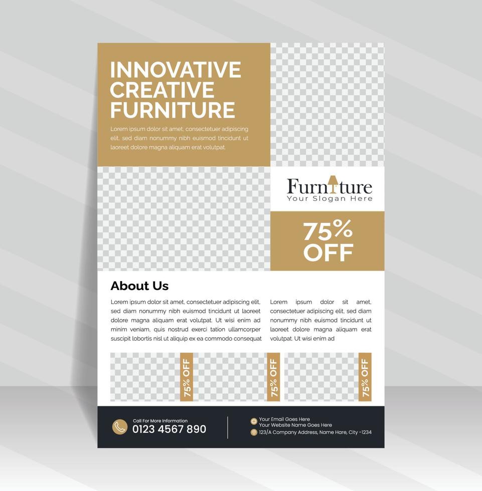 Modern and Creative Furniture Flyer, Home Furniture Flyer vector