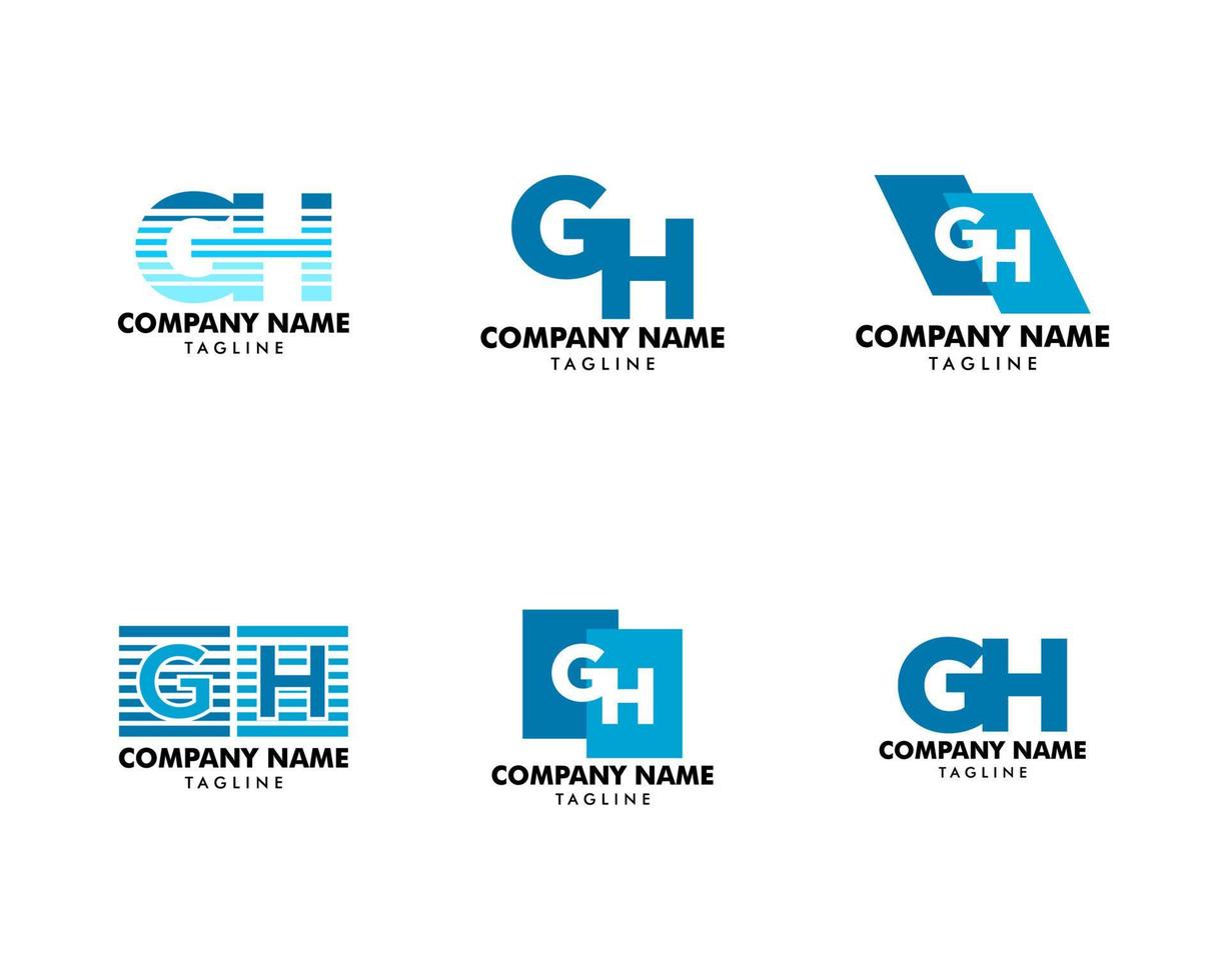 Set of Initial Letter GH Logo Template Design vector