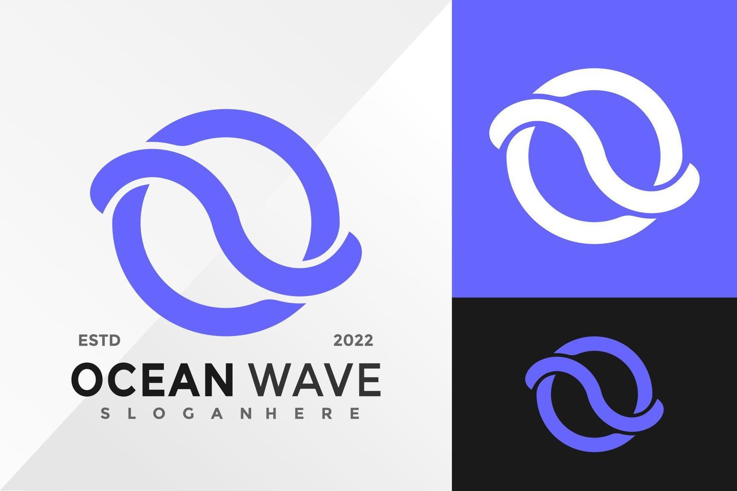 Letter N Ocean Wave Logo Design Vector illustration template