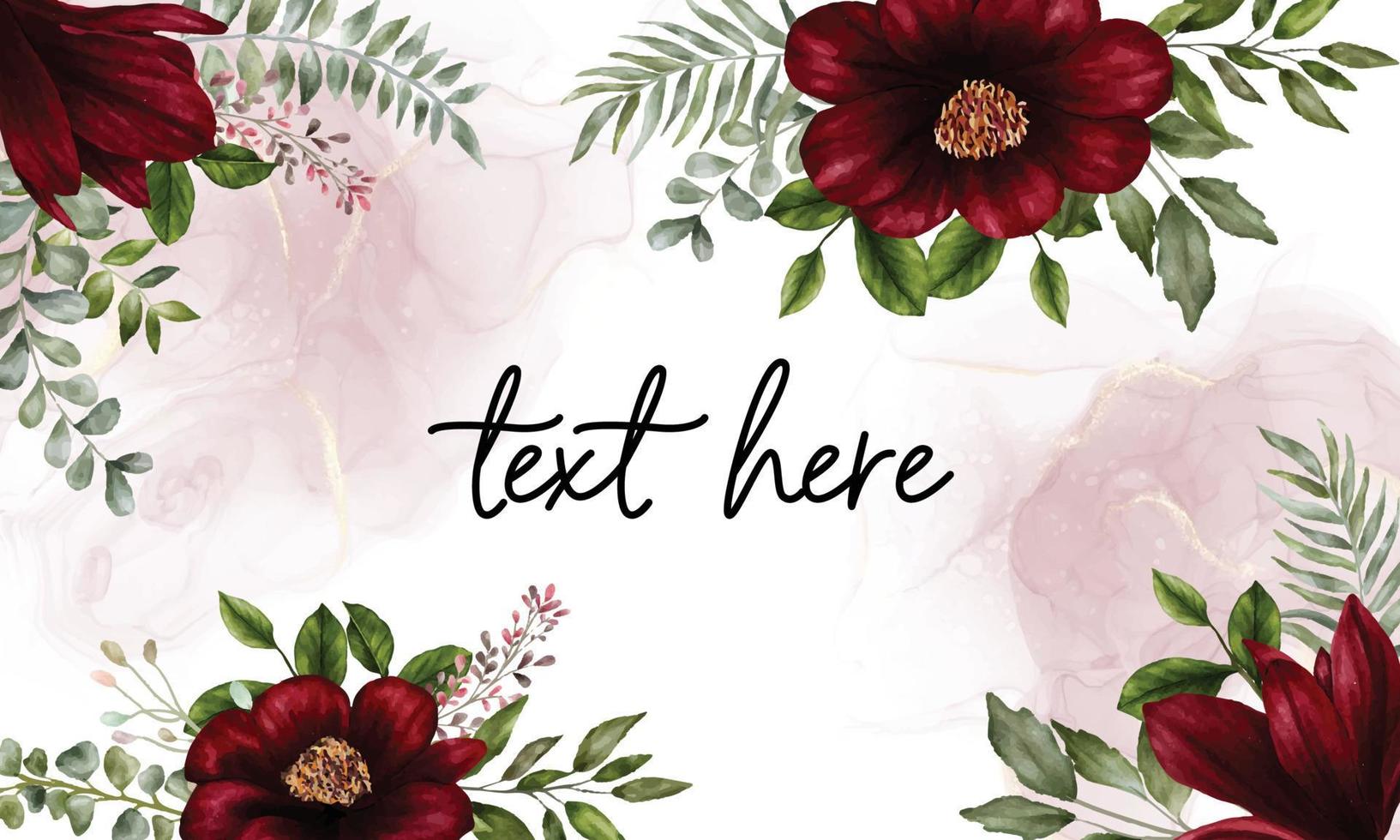 Beautiful hand drawn watercolor flowers background vector