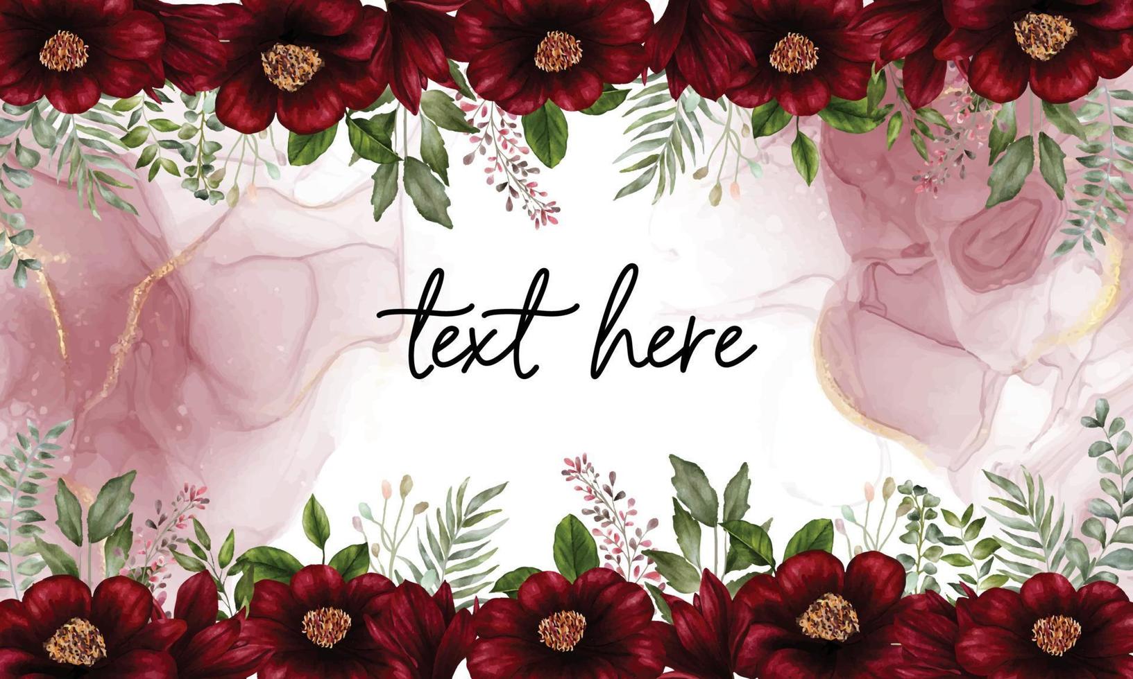 Beautiful flower background with red flower decoration vector