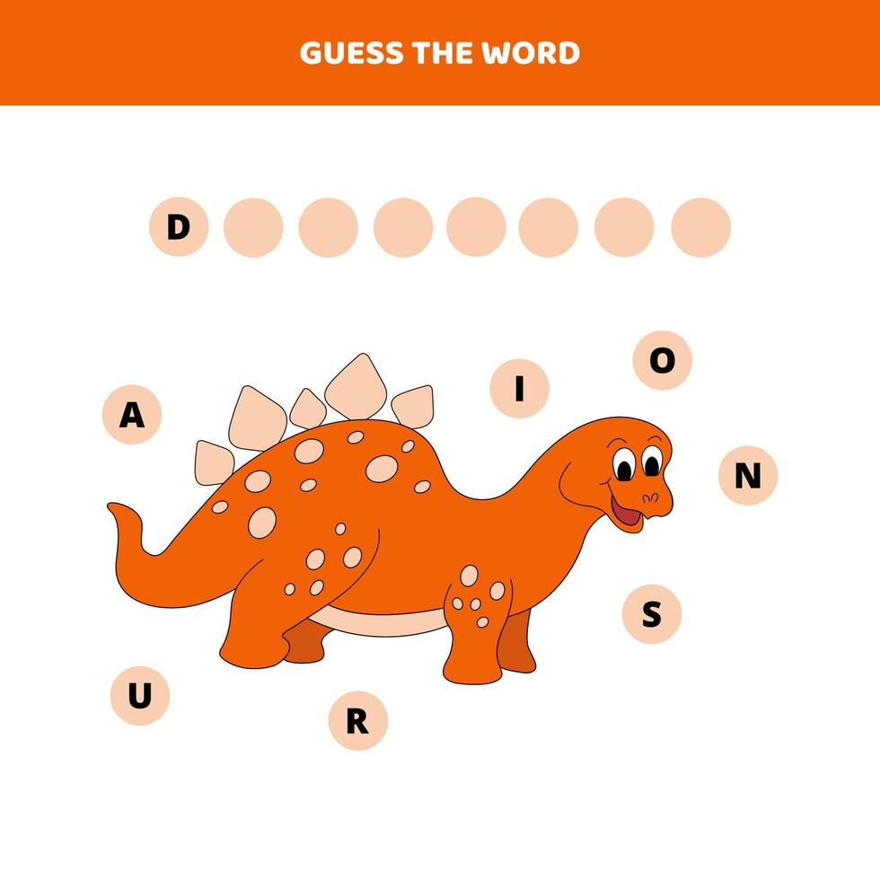 Guess the word. Educational game for kids. vector