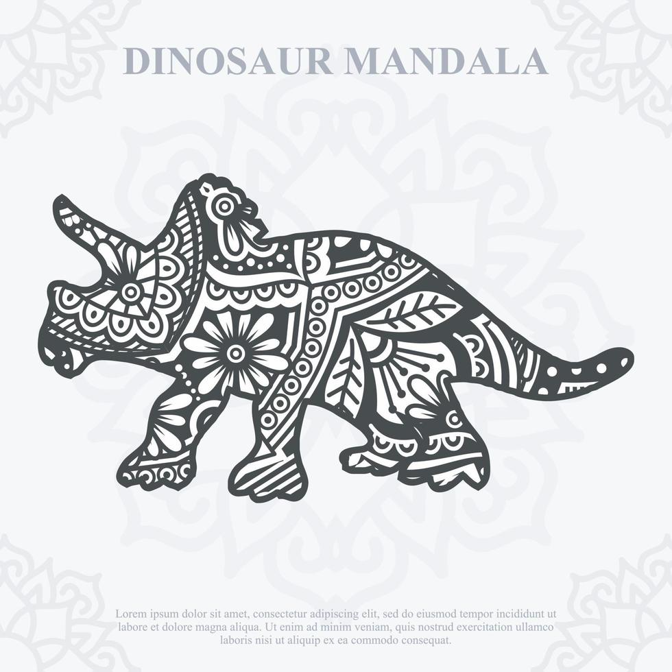 Dinosaur Mandala Vector. Boho Style SVG. Eps 10 vector