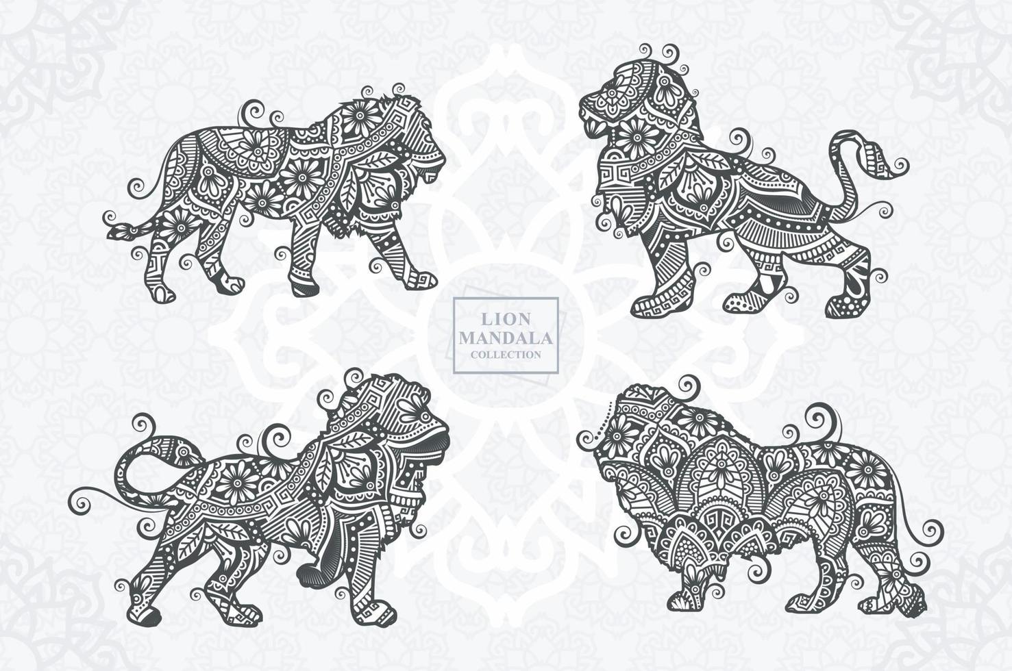 LION Mandala Vector. Boho Style SVG. Eps 10 vector