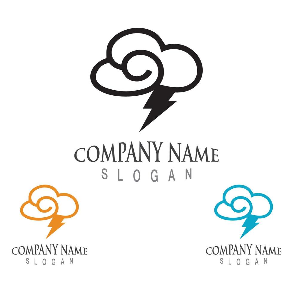 Cloud weather forecast logo template vector illustration design