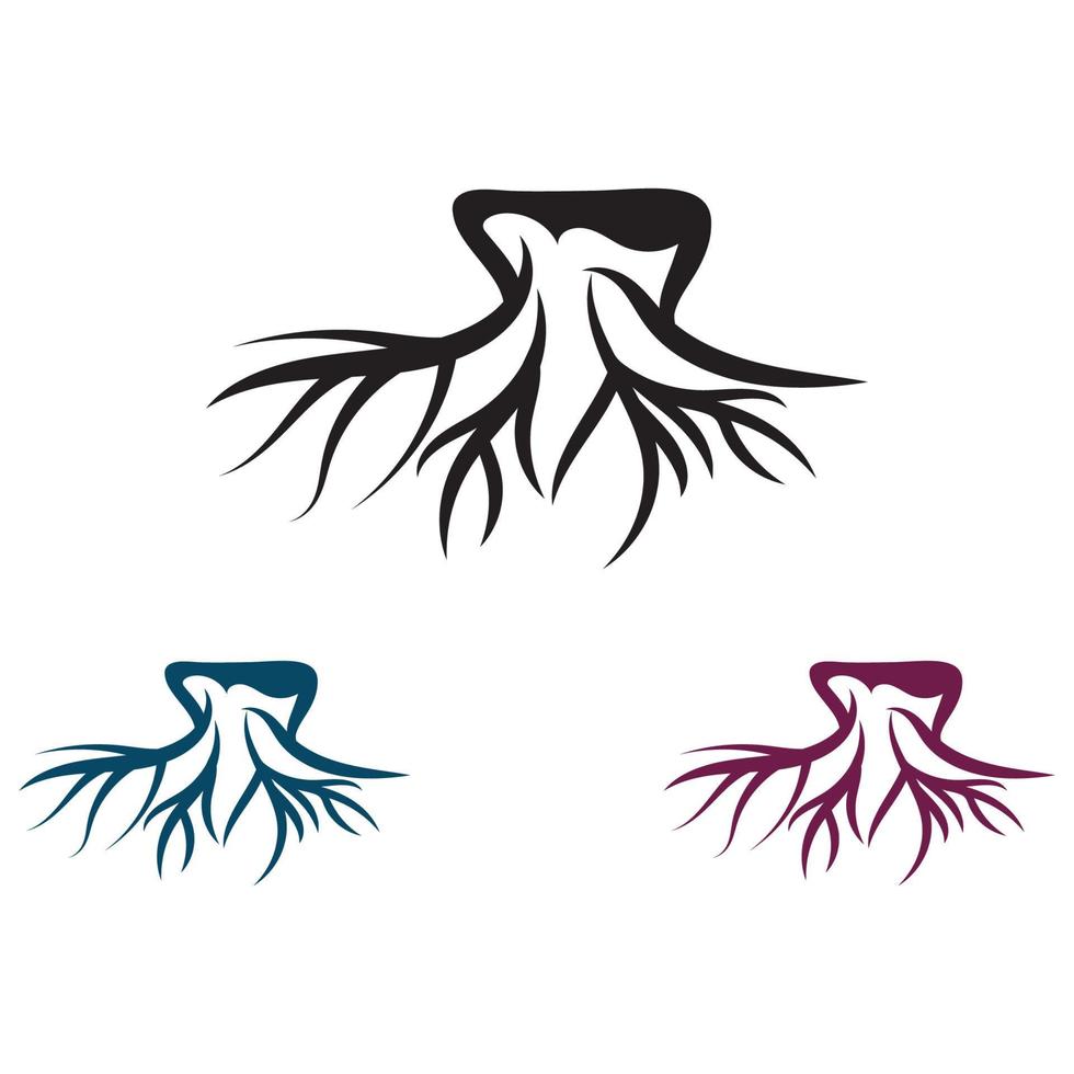 1202raíz vectorial de un árbol creativo subterráneo. icono de raíz de árbol1 vector