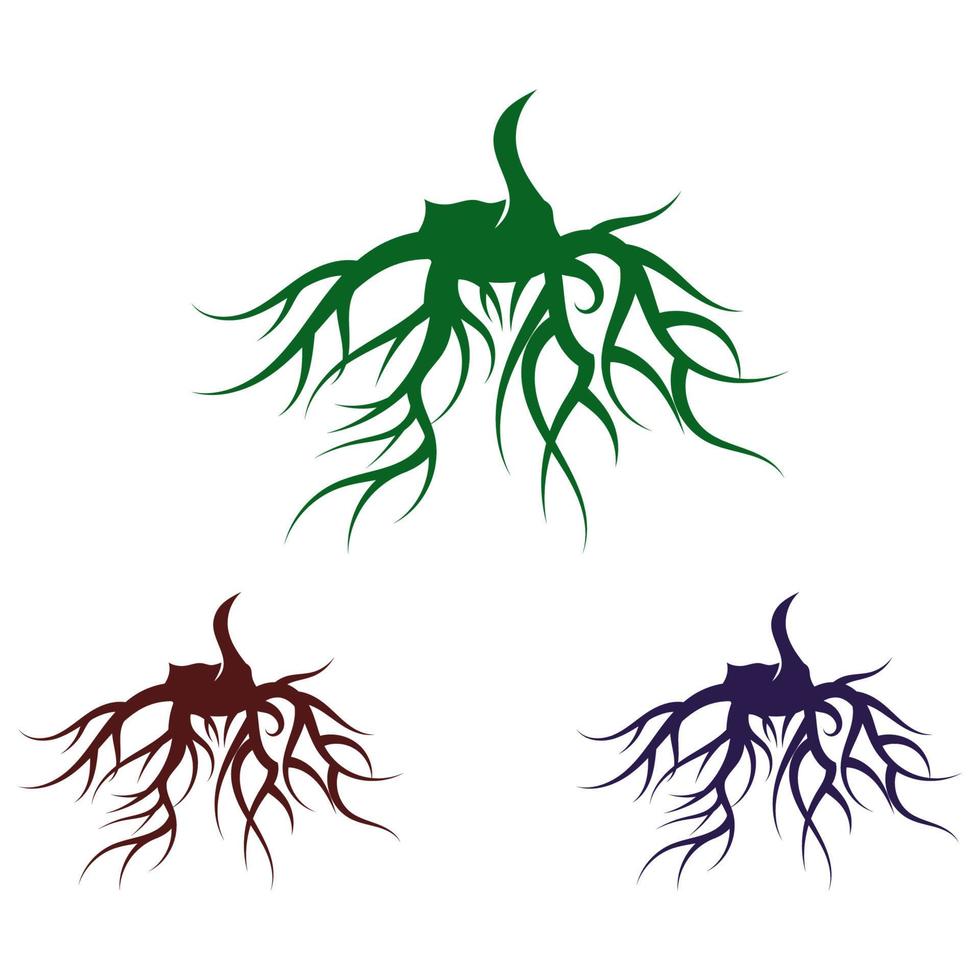 1202raíz vectorial de un árbol creativo subterráneo. icono de raíz de árbol1 vector