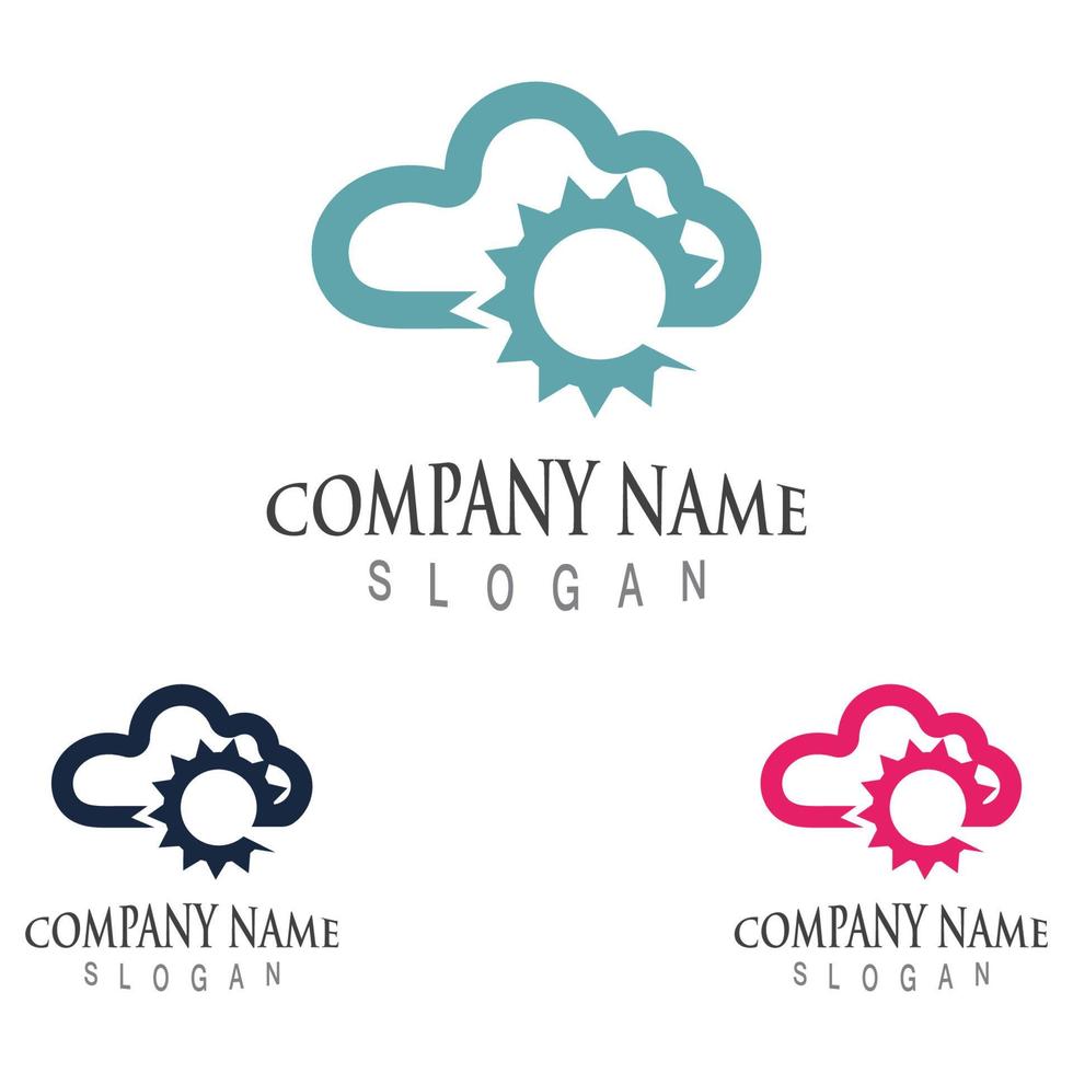 Cloud weather forecast logo template vector illustration design