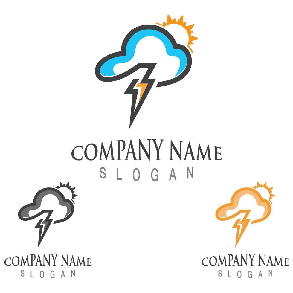 Cloud weather forecast logo template vector illustration design