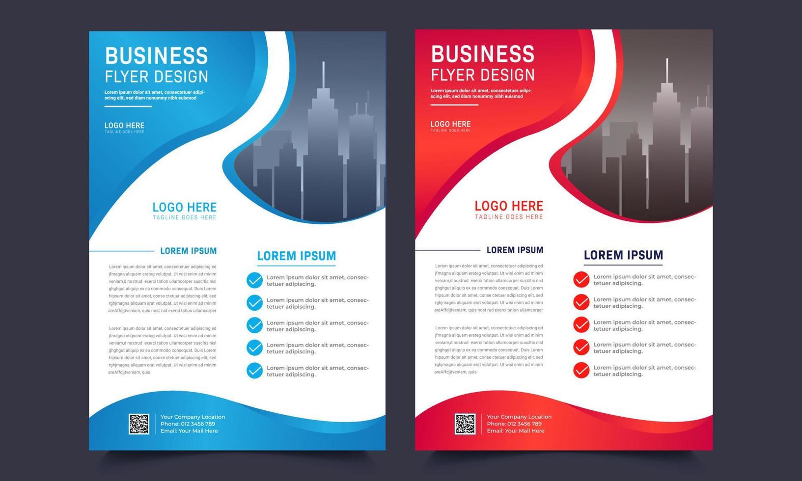 Business brochure flyer design a4 size template. Vector illustration editable file Free Vector