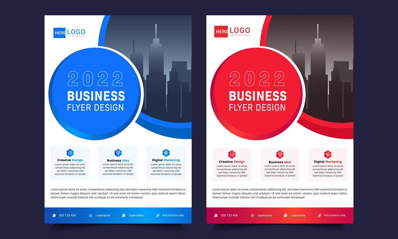 Business brochure flyer design a4 size template. Vector illustration editable file Free Vector