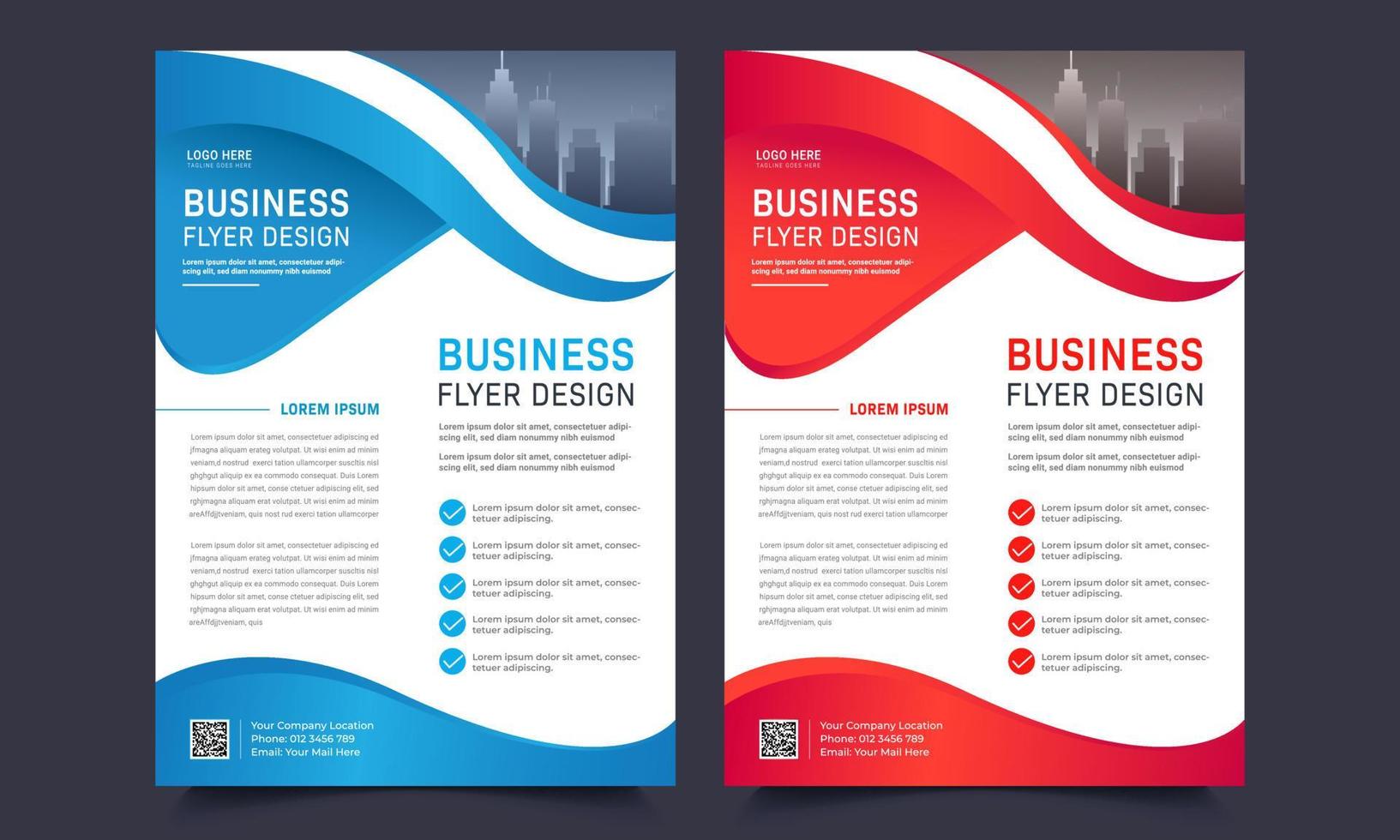 Business brochure flyer design a4 size template. Vector illustration editable file Free Vector