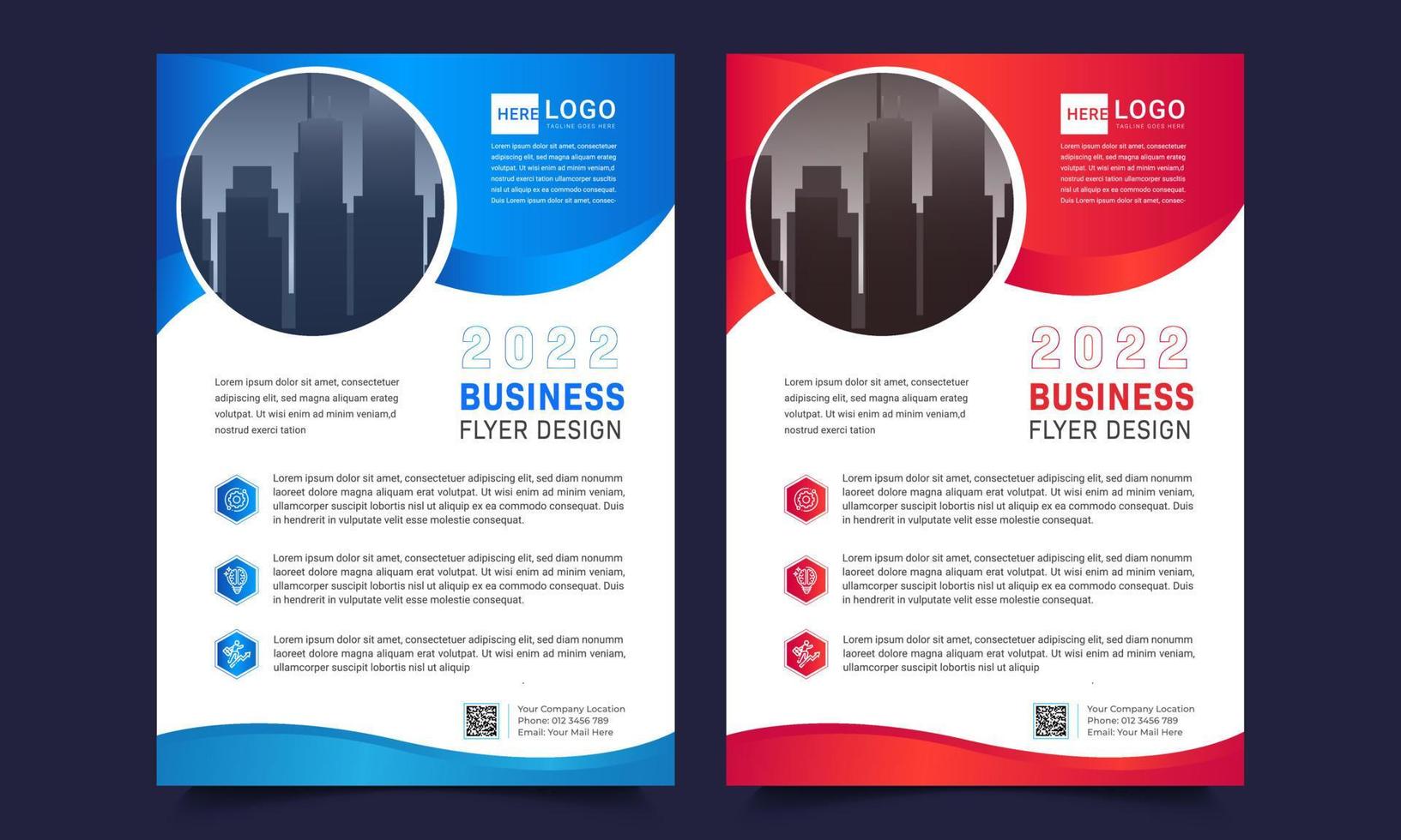 Business brochure flyer design a4 size template. Vector illustration editable file Free Vector