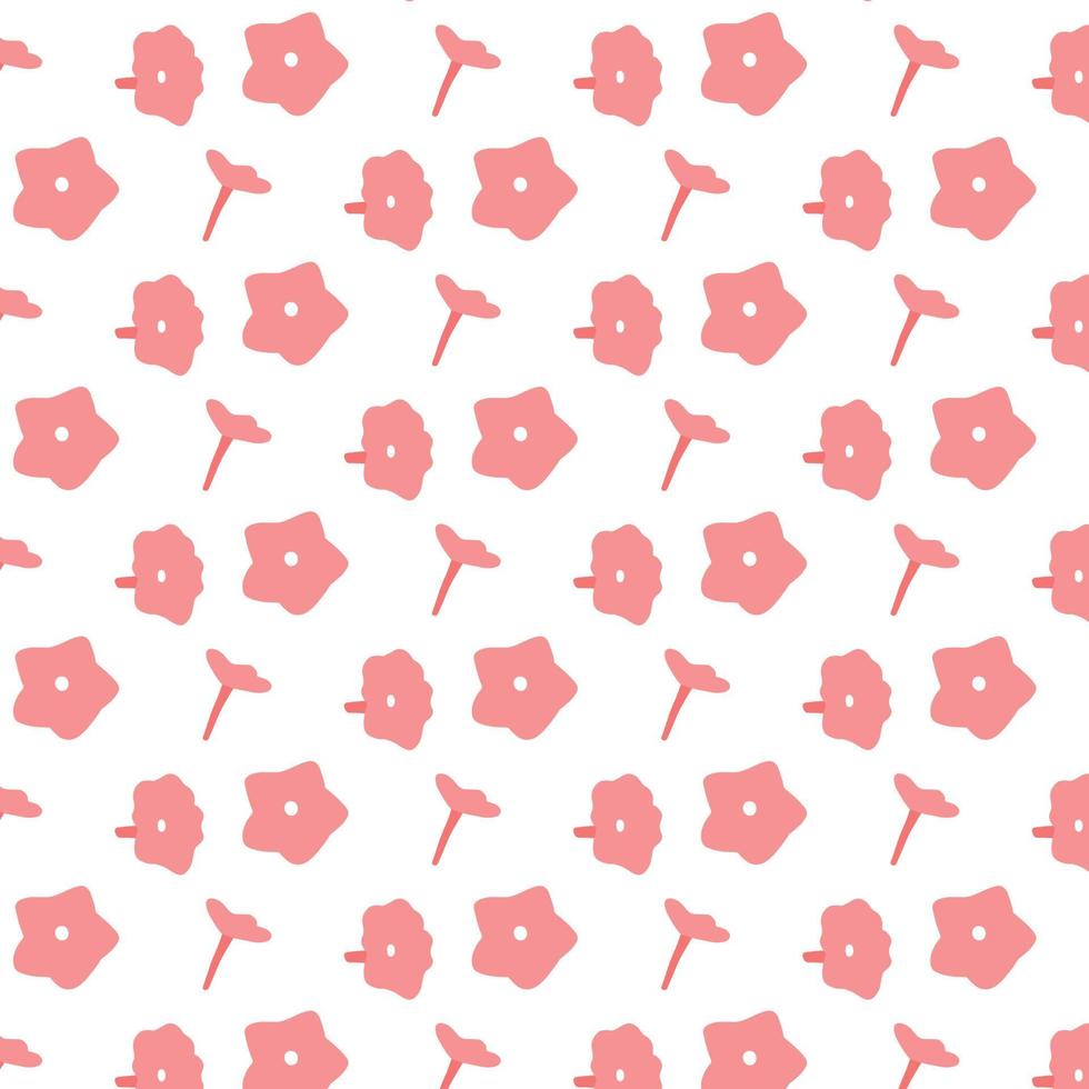 Vector pattern with pink flowers. Pattern with spring flowers. Spring pattern.