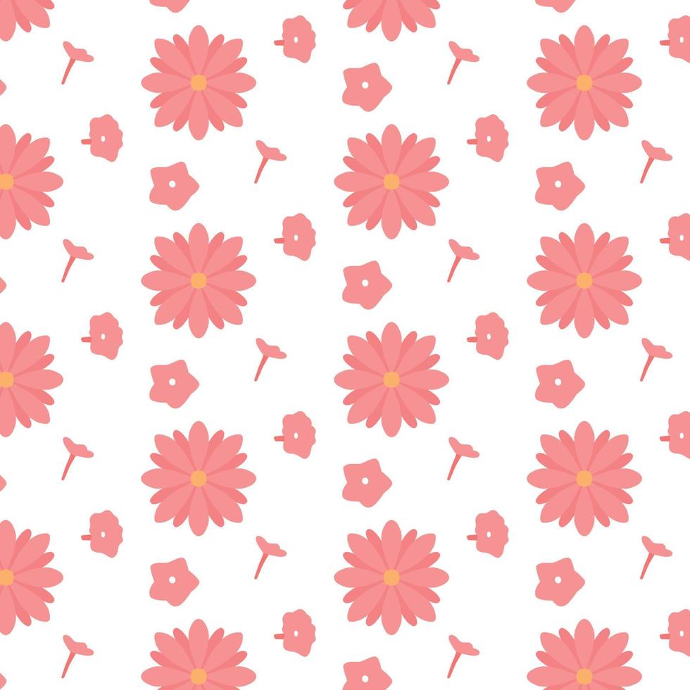 Vector pattern with pink flowers. Pattern with spring flowers. Spring pattern.