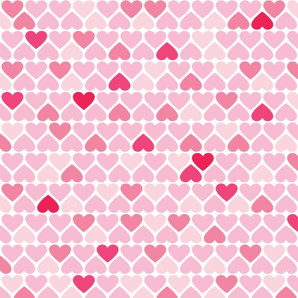 diseño de patrones sin fisuras de corazones rosas para el día de san valentín y el concepto de amor. vector