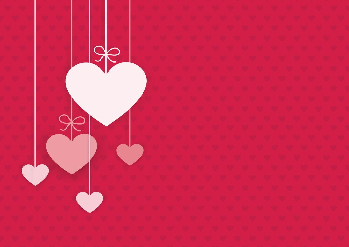 Happy valentine's day card with paper heart, text on background. vector