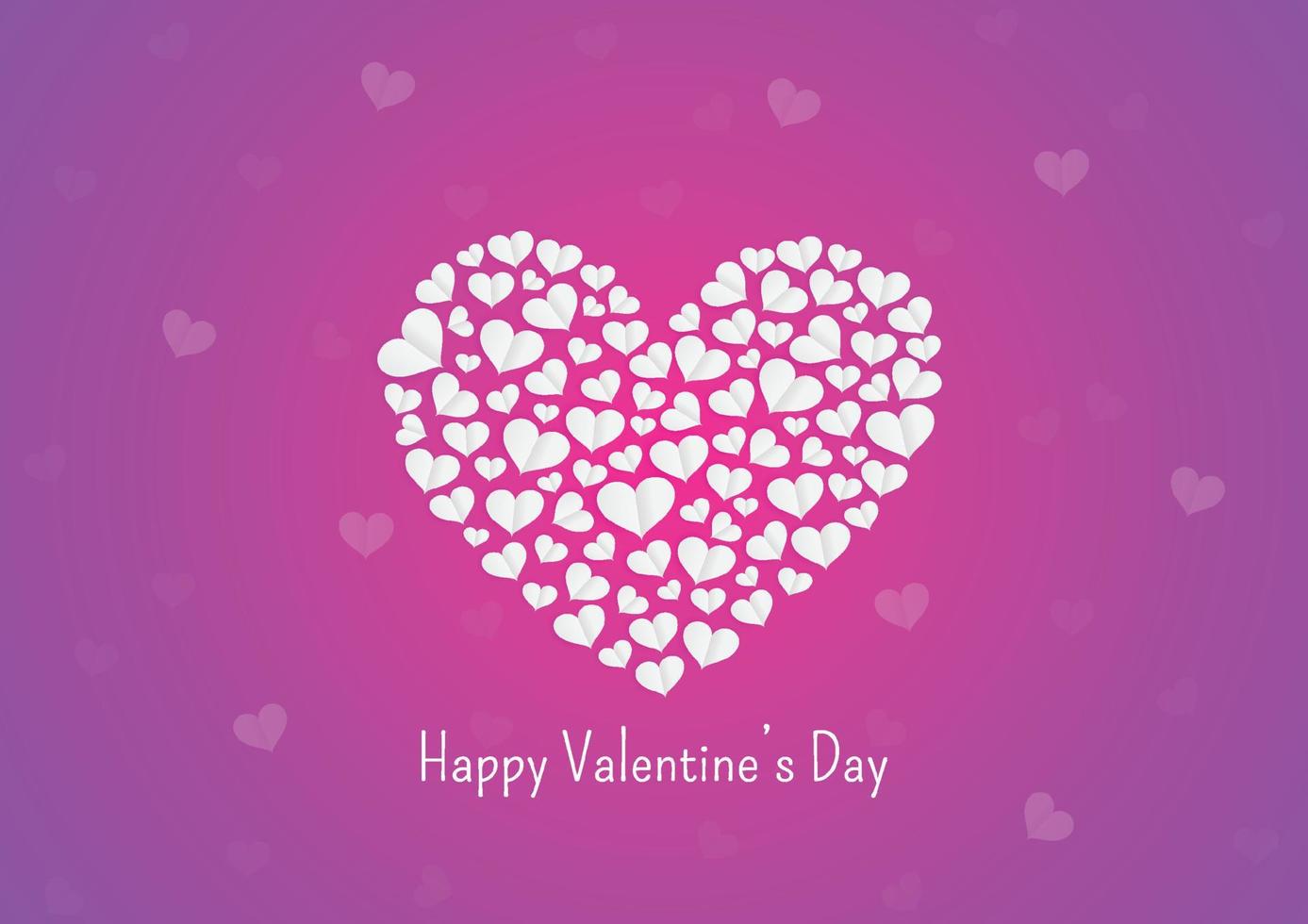 Happy valentines day with paper heart, Love concept vector