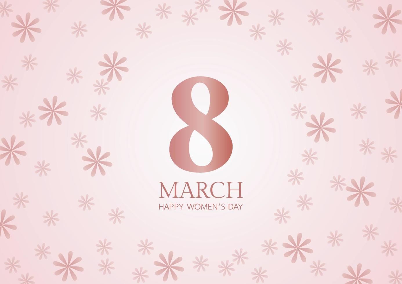 feliz día de la mujer 8 de marzo con plantilla de fondo de flores rosas para el día internacional de la mujer. ilustración vectorial vector