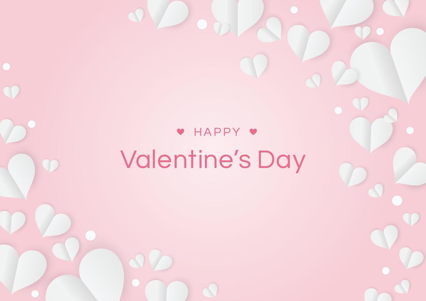 Happy valentines day background with paper heart, Love concept and copy space vector