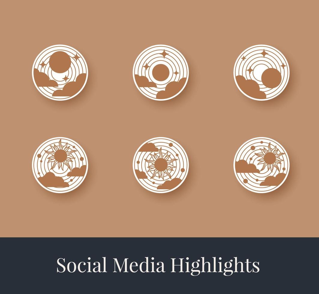 abstract space line social media highlight vector