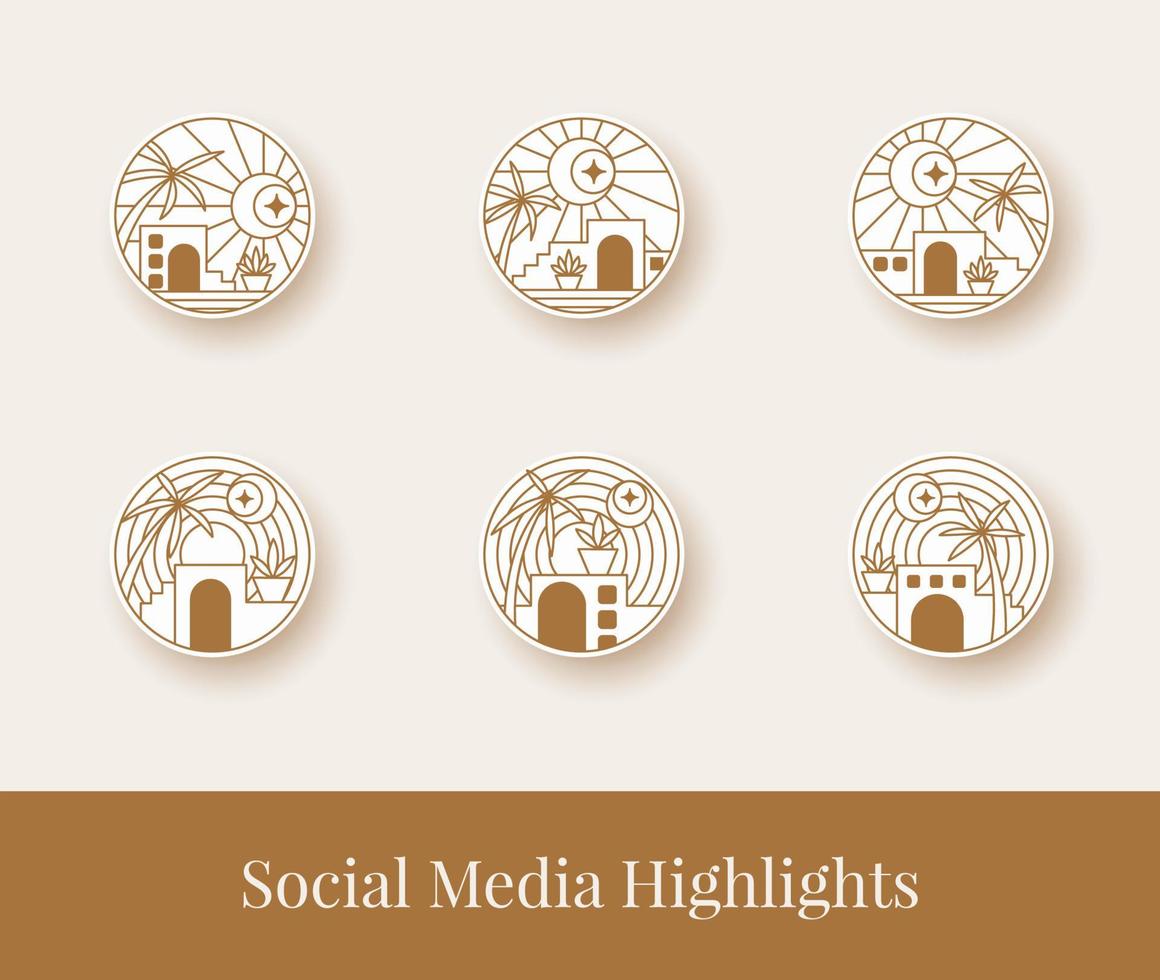 abstract line building social media highlight vector