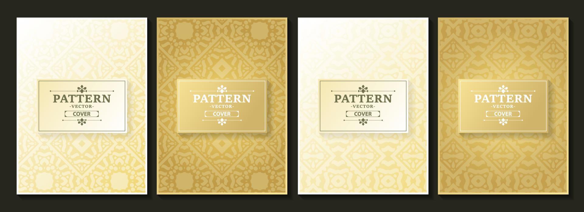 Gold ornament pattern cover collection vector