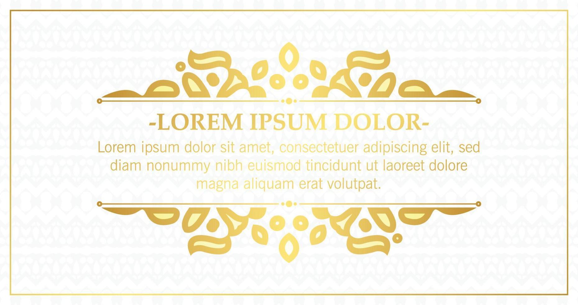 Luxury white calligraphy ornament frame line design vector