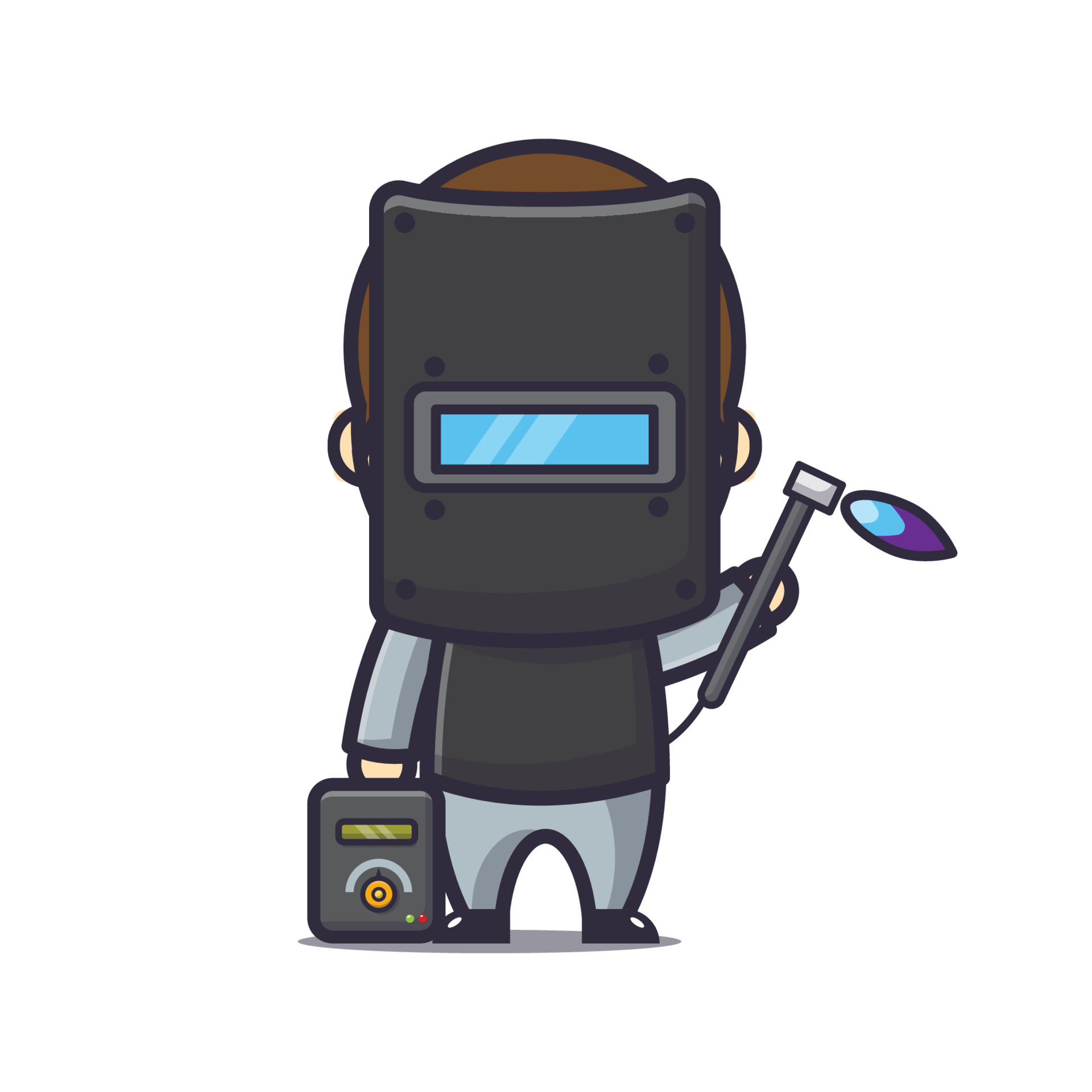 cute welder cartoon mascot illustration 5457481 Vector Art at Vecteezy